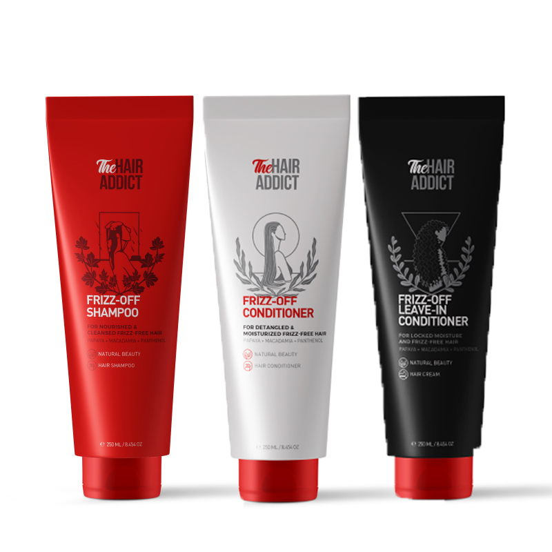 kits frizz off line shampoo conditioner leave in 1